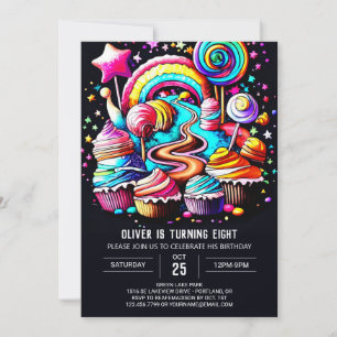 Invitation Anniversaire magique de Candyland