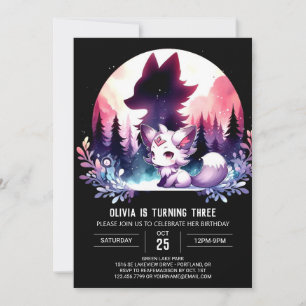 Invitation Anniversaire Magique Loup Enfants