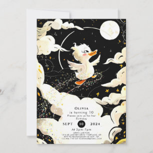 Invitation Anniversaire Magique Pastel Duck
