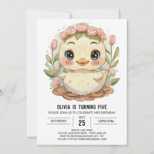 Invitation Anniversaire Magique Pastel Duck