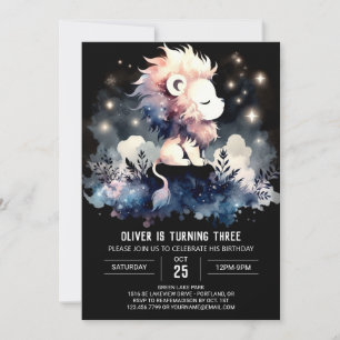 Invitation Anniversaire Majestic de Lion Enfants