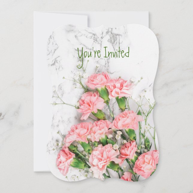 Invitation Anniversaire mariage Carnation Garden Flower Invit (Devant)