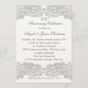 Invitation Anniversaire Mariage floral victorien
