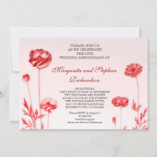 Invitation anniversaire mariage romantique