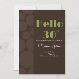 Invitation anniversaire marron et vert moderne