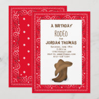 Anniversaire mignon Rouge Bandana Cowboy Casquette