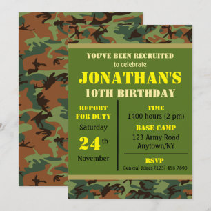 Invitation Anniversaire Militaire Tout Âge