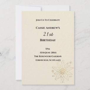 Invitation Anniversaire Minimal Daisy Étape Importante