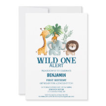 Anniversaire Minimal Safari Wild One