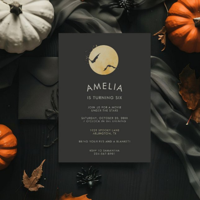 Invitation Anniversaire minimaliste de la lune | (Créateur téléchargé)