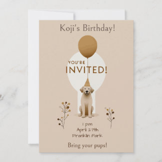 Invitation Anniversaire minimaliste du chien