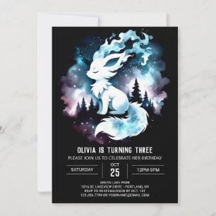 Invitation Anniversaire minimaliste du loup amusant