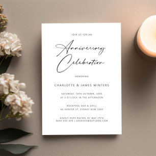 Invitation Anniversaire minimaliste et simple du mariage