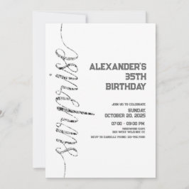 Invitation Anniversaire minime en argent