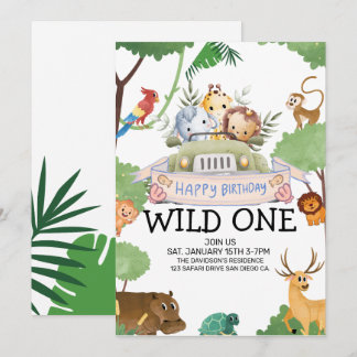Invitation anniversaire Modern Wild One