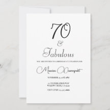 Anniversaire Moderne 70 ans et Fabuleux