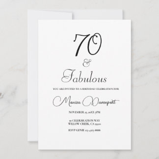 Invitation Anniversaire Moderne 70 ans et Fabuleux