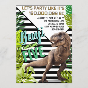 Invitation Anniversaire moderne de Dinosaur