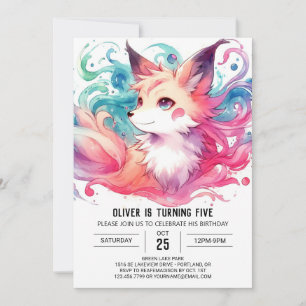 Invitation Anniversaire moderne de Fox