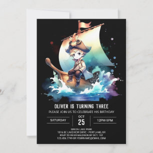 Invitation Anniversaire moderne de Little Pirate