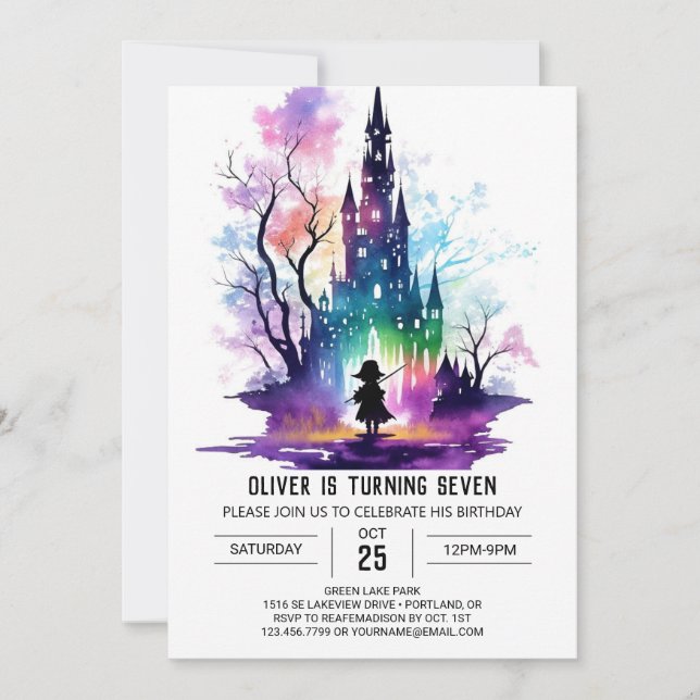 Invitation Anniversaire moderne de Wand Wielder (Devant)