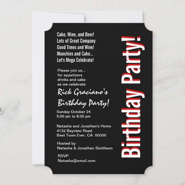 Invitation Anniversaire moderne N'IMPORTE QUELLE ANNÉE Modèle (Devant)