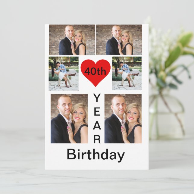Invitation Anniversaire moderne personnalisé (Debout devant)