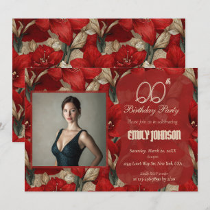 Invitation Anniversaire Moderne Surprise Inspiré de l'Amaryll