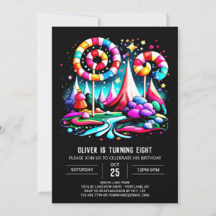 Invitation Anniversaire modifiable de Candyland moderne