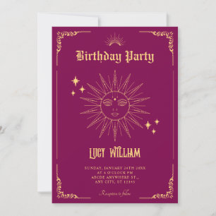 Invitation Anniversaire mystique de l'art bohème vintage