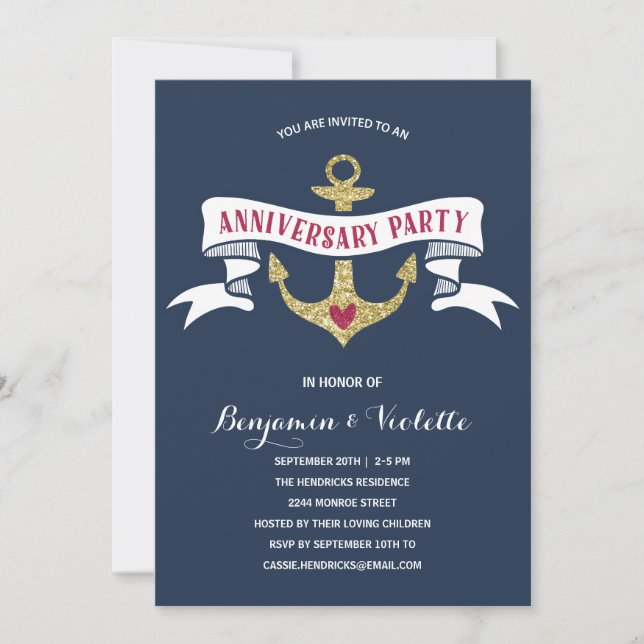 Invitation Anniversaire nautique (Devant)