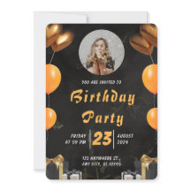 Anniversaire noir et or élégant