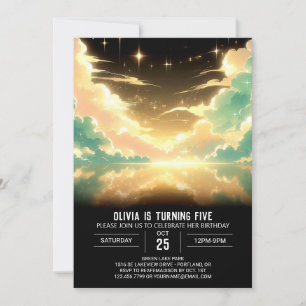 Invitation Anniversaire numérique céleste