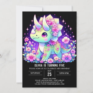 Invitation Anniversaire numérique de Dinosaure modifiable enc