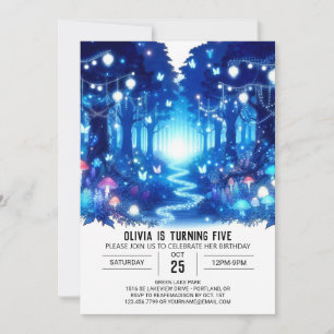 Invitation Anniversaire numérique de Woodland magique personn