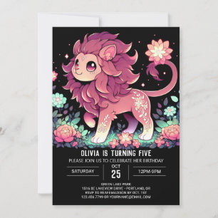 Invitation Anniversaire numérique du lion modifiable
