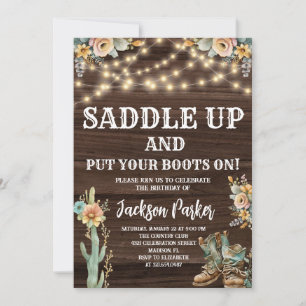 Invitation Anniversaire occidental Cowboy fête d'anniversaire