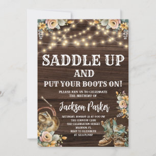 Invitation Anniversaire occidental Cowboy fête d'anniversaire