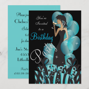 Invitation Anniversaire ou Bachelorette Party Diva Princess G