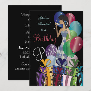 Invitation Anniversaire ou Bachelorette Party Diva Princess G