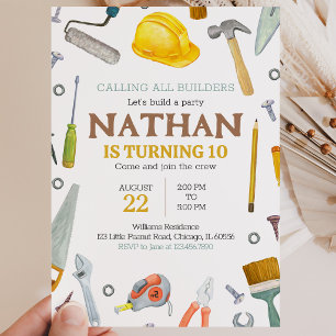 Invitation Anniversaire Outils de Construction