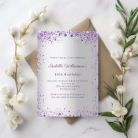 Anniversaire paillettes argent violet