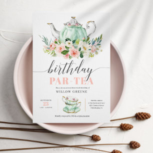 Invitation Anniversaire Par Tea Party Fille Anniversaire