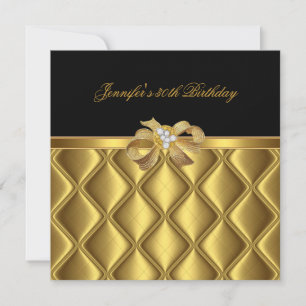Invitation Anniversaire Party Gold Tile Trier Black Diamond