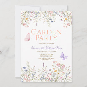 Invitation anniversaire pastel pour fête de jardin