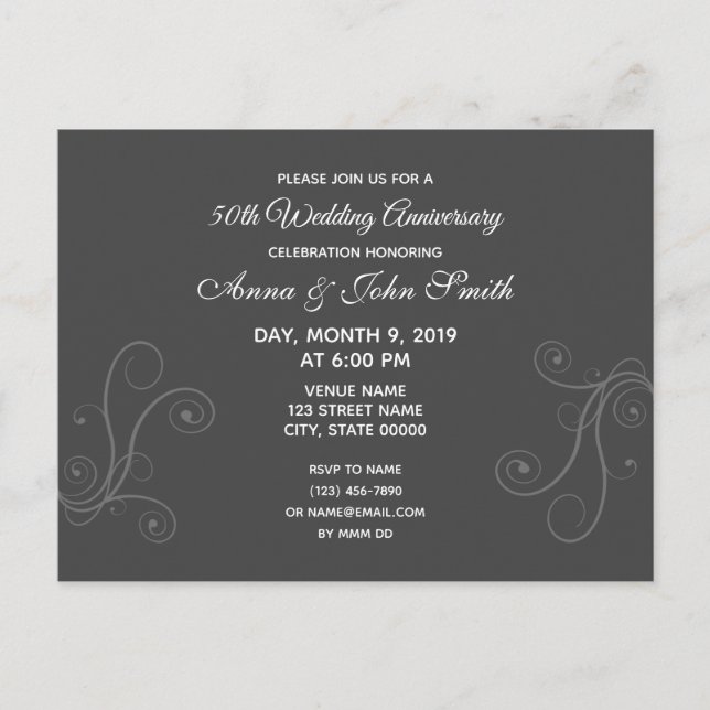 Invitation anniversaire personnalisable minimale (Devant)