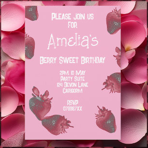 Invitation Anniversaire personnalisé de fraises