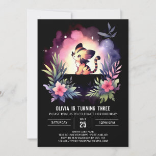 Invitation Anniversaire personnalisé de tigre de jungle