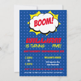 Invitation Anniversaire Personnalisé Enfant Super Héros de Ba