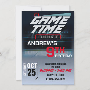 Invitation Anniversaire personnel de hockey avec photo Invita